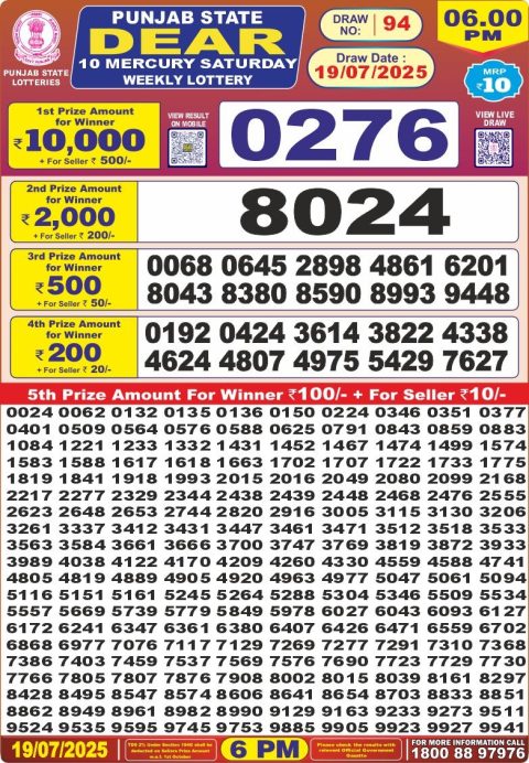 mercury lotto results