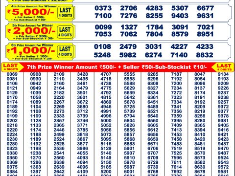 Punjab State Dear 200 Monthly Lottery Result
