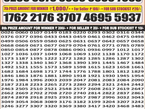Punjab State Lottery Dear 100 Monthly Result 14/04/26
