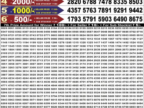 Punjab State Dear 50 Beast Monday Weekly Lottery Result 24/08/26