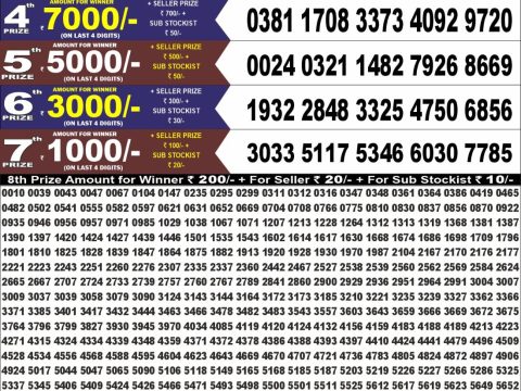 Punjab State Dear 100 Monthly Lottery Result 7PM 8 September 2026