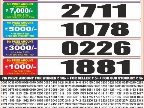Punjab State Dear 20 Monthly Lottery Result 22/09/26