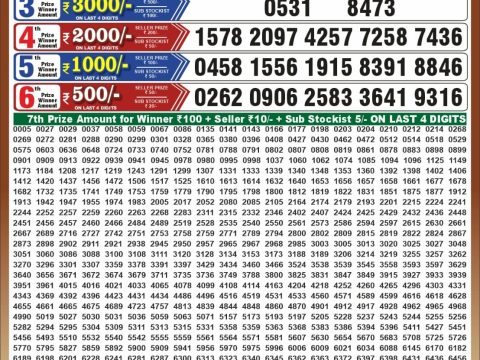 Punjab State Dear 50 Ranger Sunday Weekly Lottery Result 25/10/26